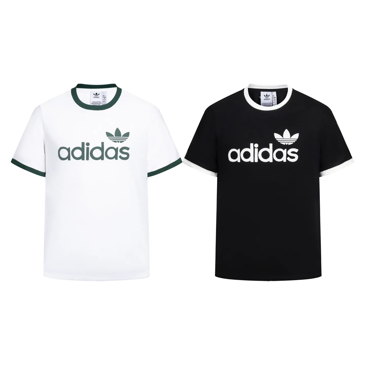 Adidas clover letter foam short-sleeved T-shirt Classic Black White color, pure cotton material is skin-friendly and breathable, super comfortable for daily wear! White round neck + cuffs with contrasting design, and the clover logo on the chest is very recognizable✨. The loose fit is suitable for a variety of body types. It can be worn casually with jeans or sweatpants, and you can easily get a casual and sporty style~ It can be easily used for daily travel, sports, and leisure! Style number: A 179# Color: Black White Size: S M L XL XXL